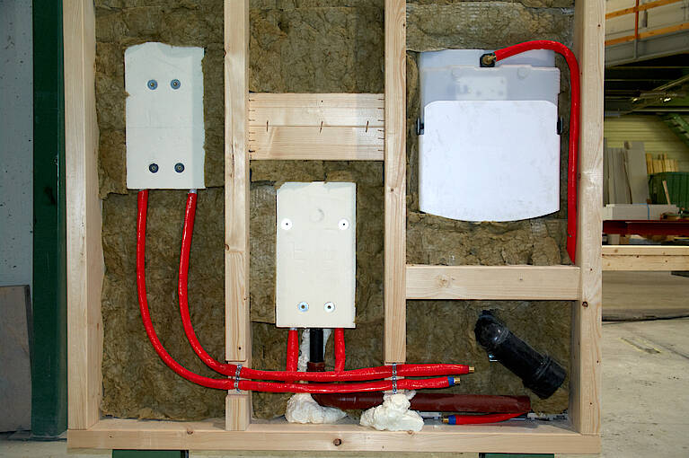 HARTLHAUS-Fertighaus-Ausbaustufen-Sanitaerrohinstallation Sanitärrohinstallation