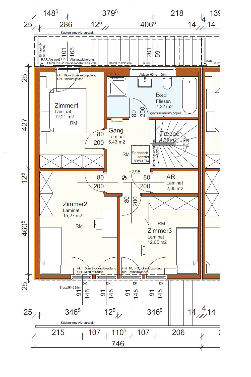 Grundriss Dachgeschoß Top 10 und 14
